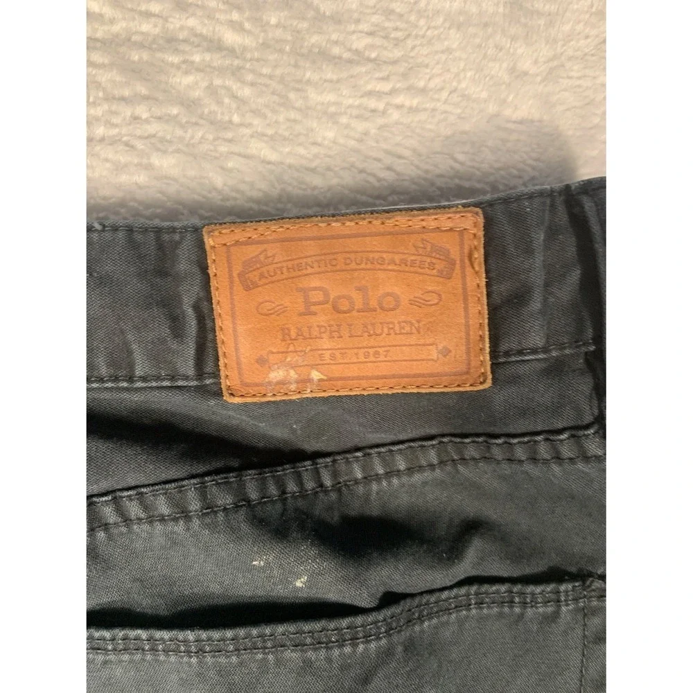 Polo Ralph Lauren Authentic Dungarees Mens Size 38 Black Canvas Dungaree Pants